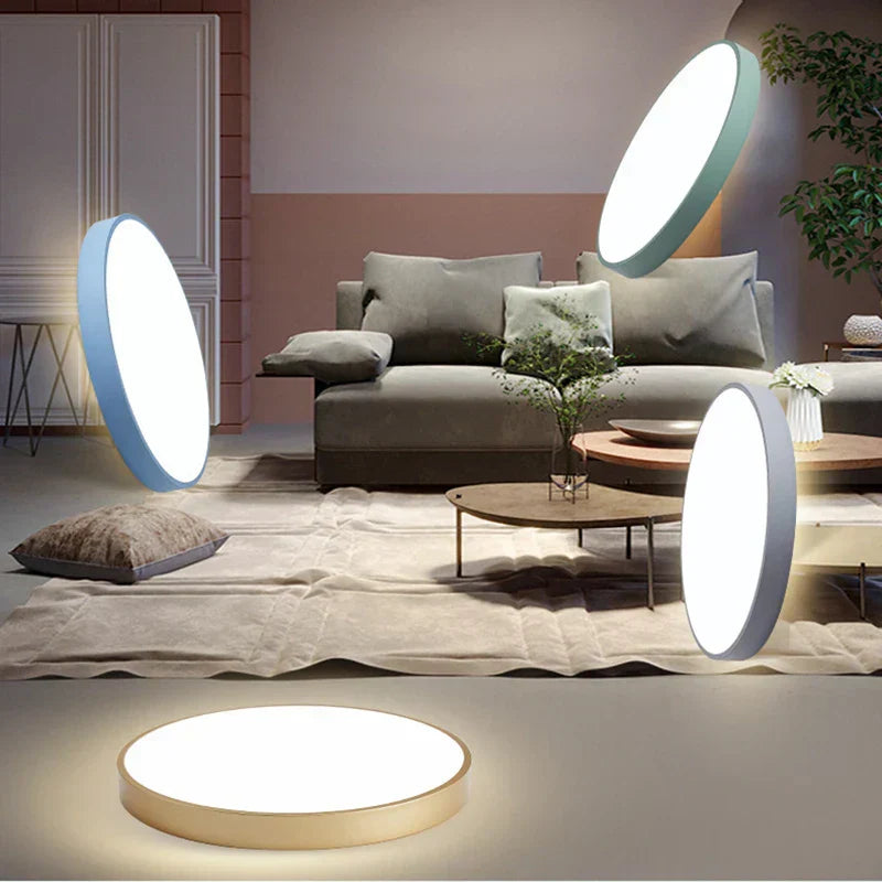 LED Ceiling Light - Round Aluminium Fixture - Modern Minimalist Style - Image 2