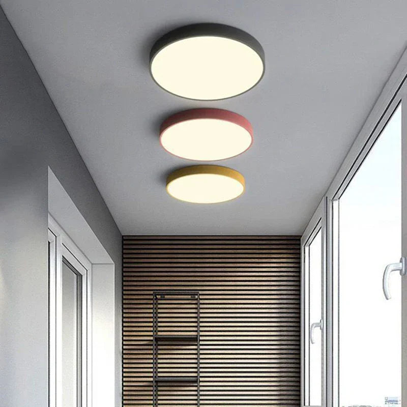 LED Ceiling Light - Round Aluminium Fixture - Modern Minimalist Style - Image 4