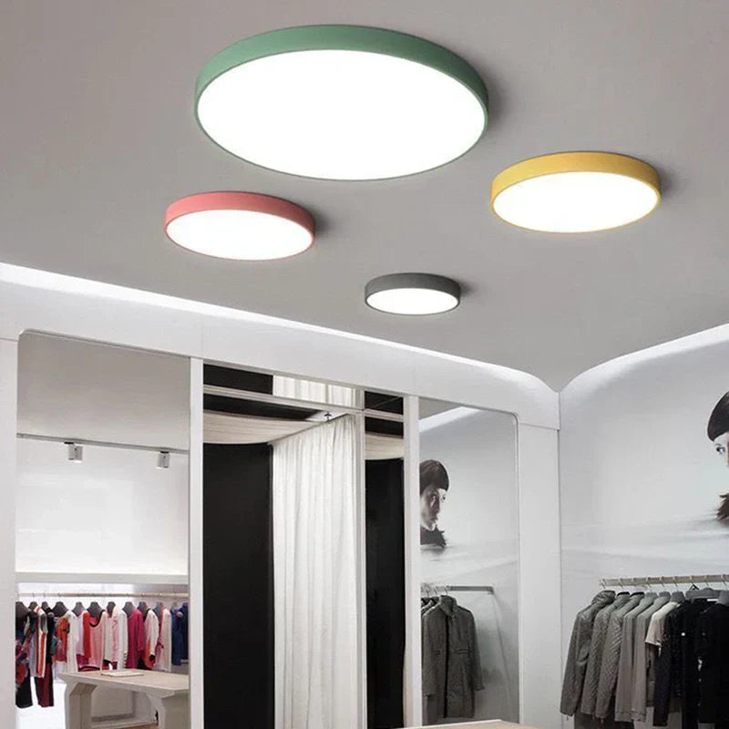 LED Ceiling Light - Round Aluminium Fixture - Modern Minimalist Style - Image 5