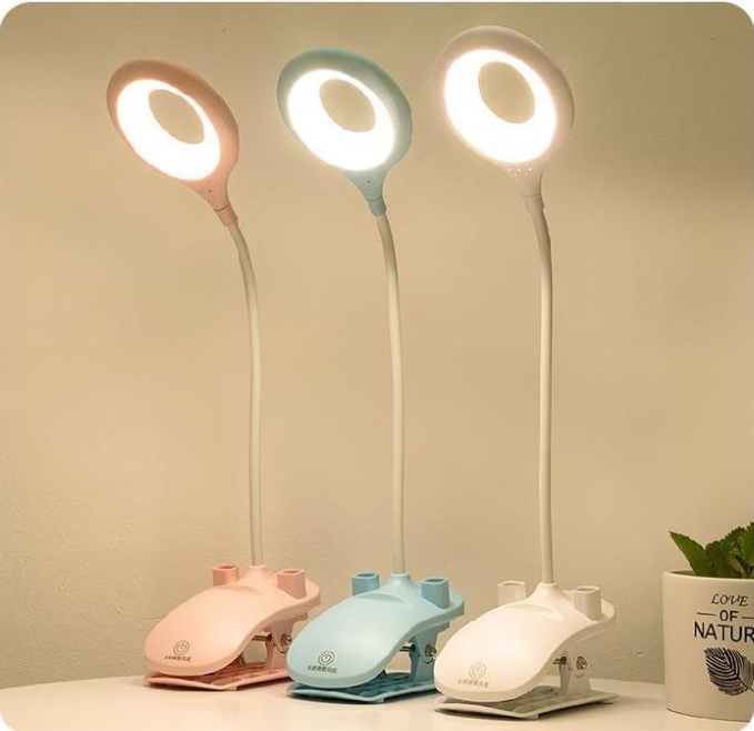 LED Clamp Desk Lamp - Rechargeable - Modern - with Phone Holder and Pen Storage - Image 2