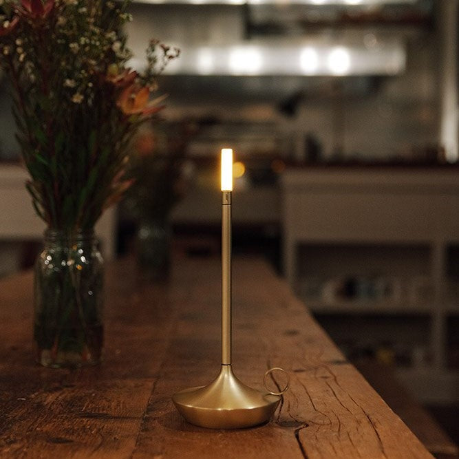 LED Cylinder Table Lamp - Aluminium - Modern Style - Rechargeable - Image 3