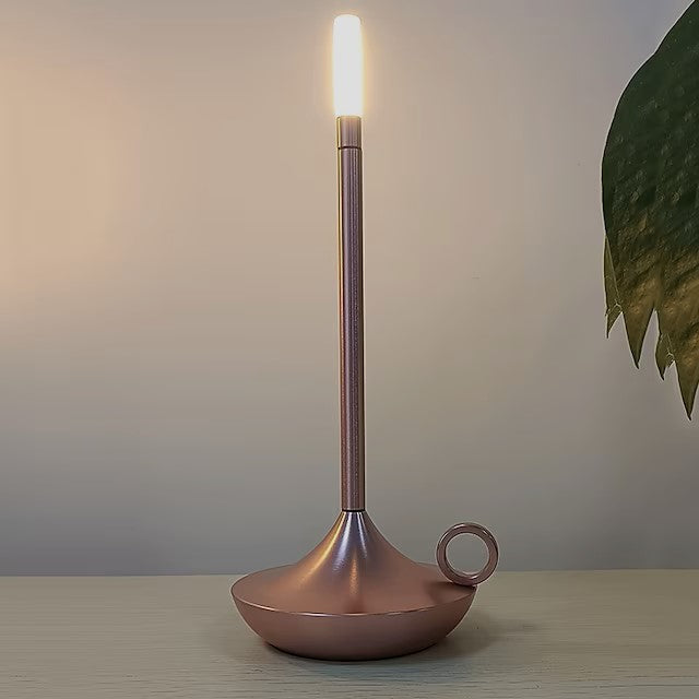 LED Cylinder Table Lamp - Aluminium - Modern Style - Rechargeable - Image 7