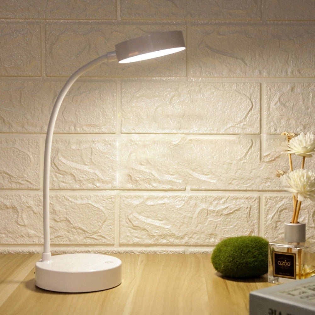 LED Desk Lamp - Adjustable Brightness - White - Modern Task Lighting - Image 3