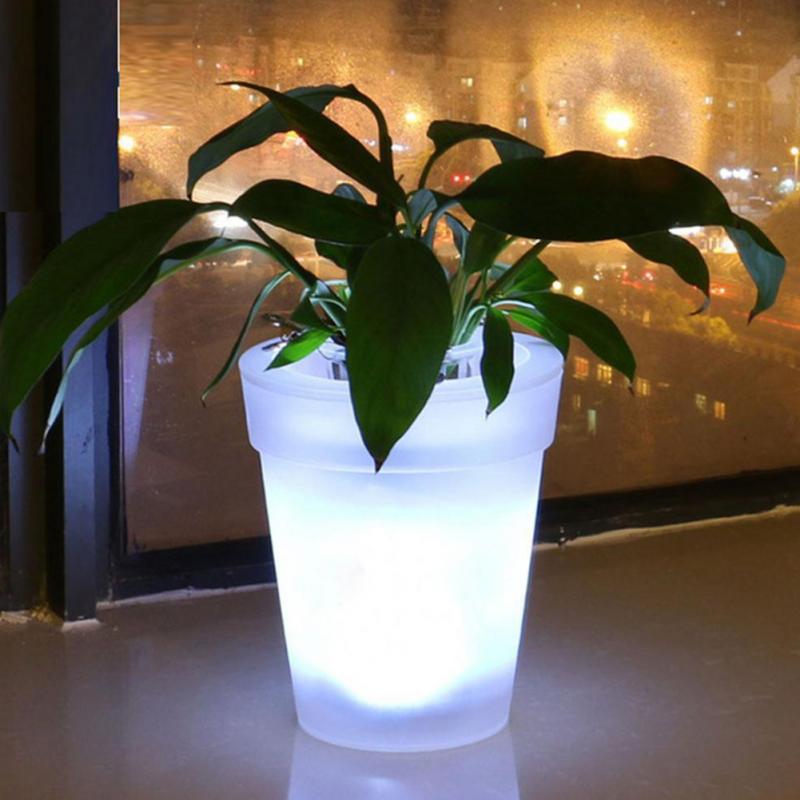LED Illuminated Planter - Indoor & Outdoor - Wireless Decor - Modern Flower Pot - Image 1