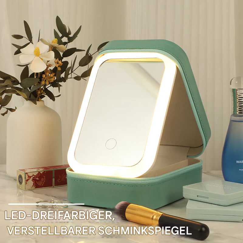 LED Makeup Mirror Box | 3 Light Modes | Organizer & Travel Case | Touch Control | VanityBox