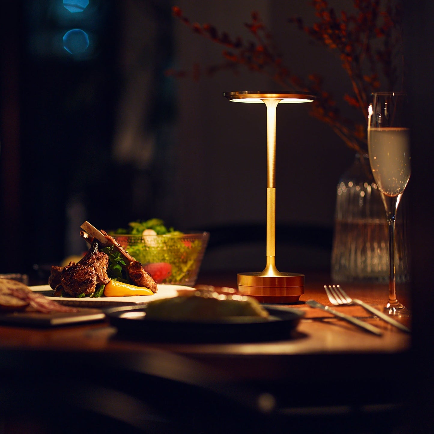 LED Rechargeable Table Lamp - Aluminum Alloy - Modern Style - Wireless Accent Light - Image 2