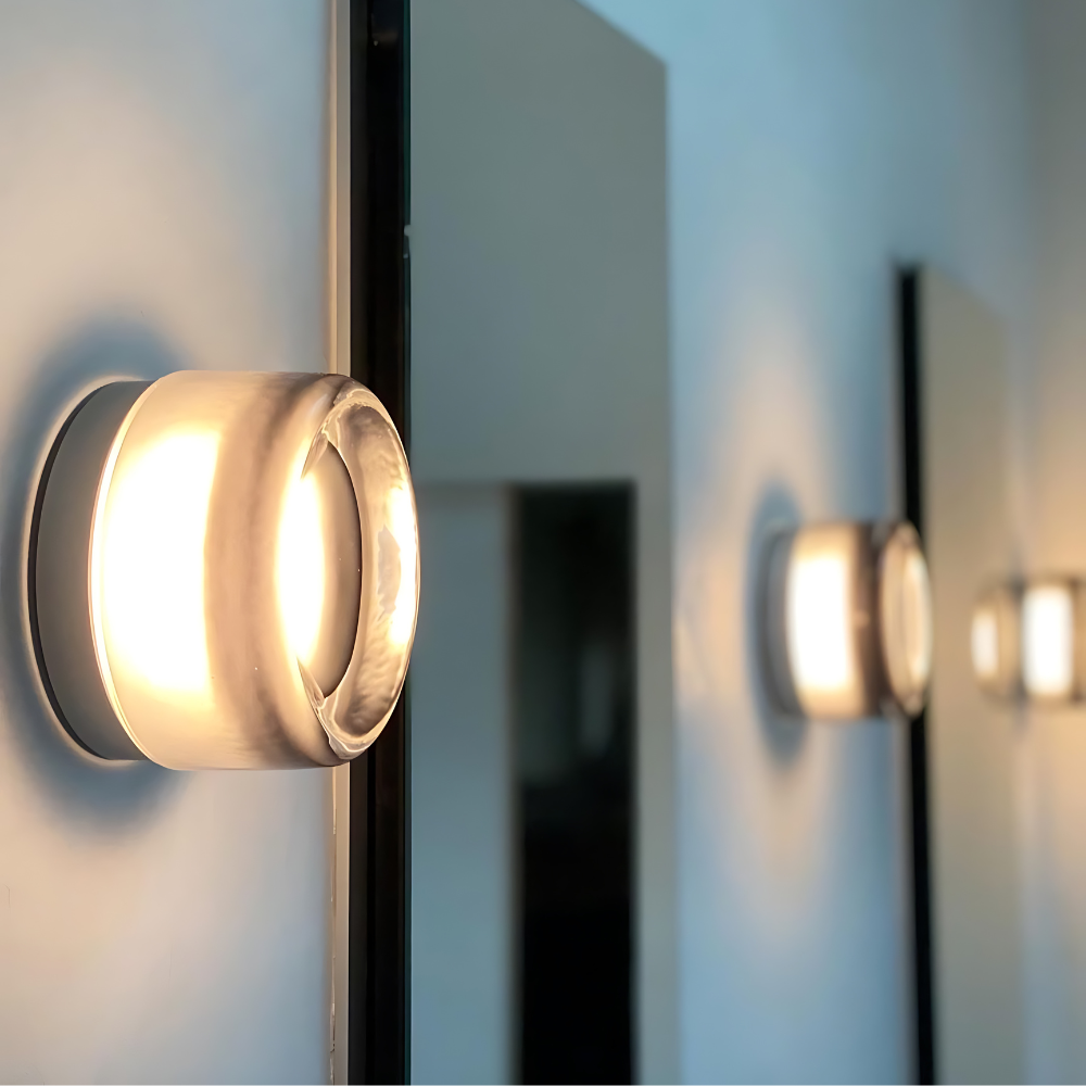 LED Wall Sconce - Dimpled Acrylic Shade - Modern Minimalist Lighting - Image 3