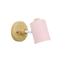 LED Wall Sconce - Wood and Iron - Modern Minimalist Cylinder Wall Light