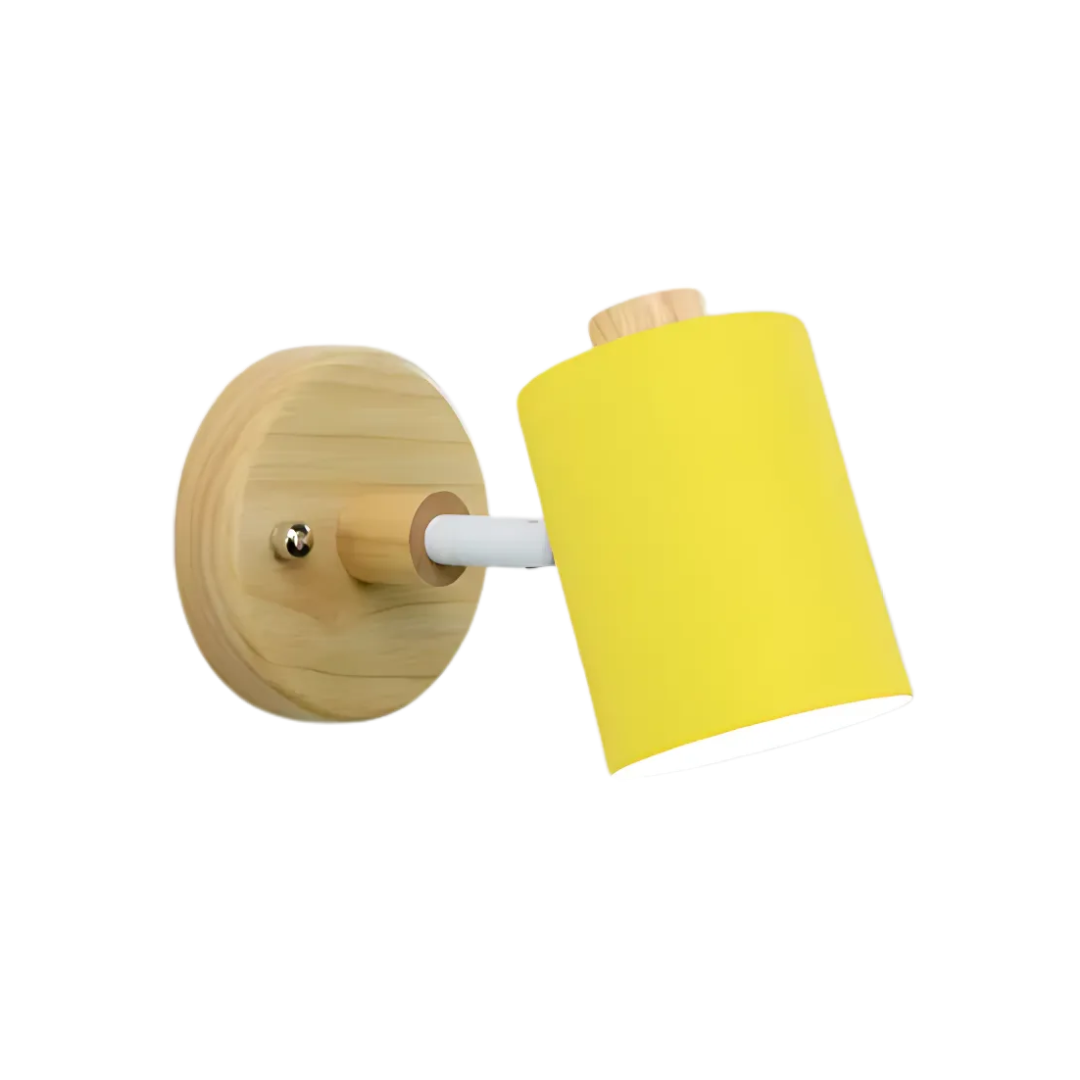 LED Wall Sconce - Wood and Iron - Modern Minimalist Cylinder Wall Light - Image 3