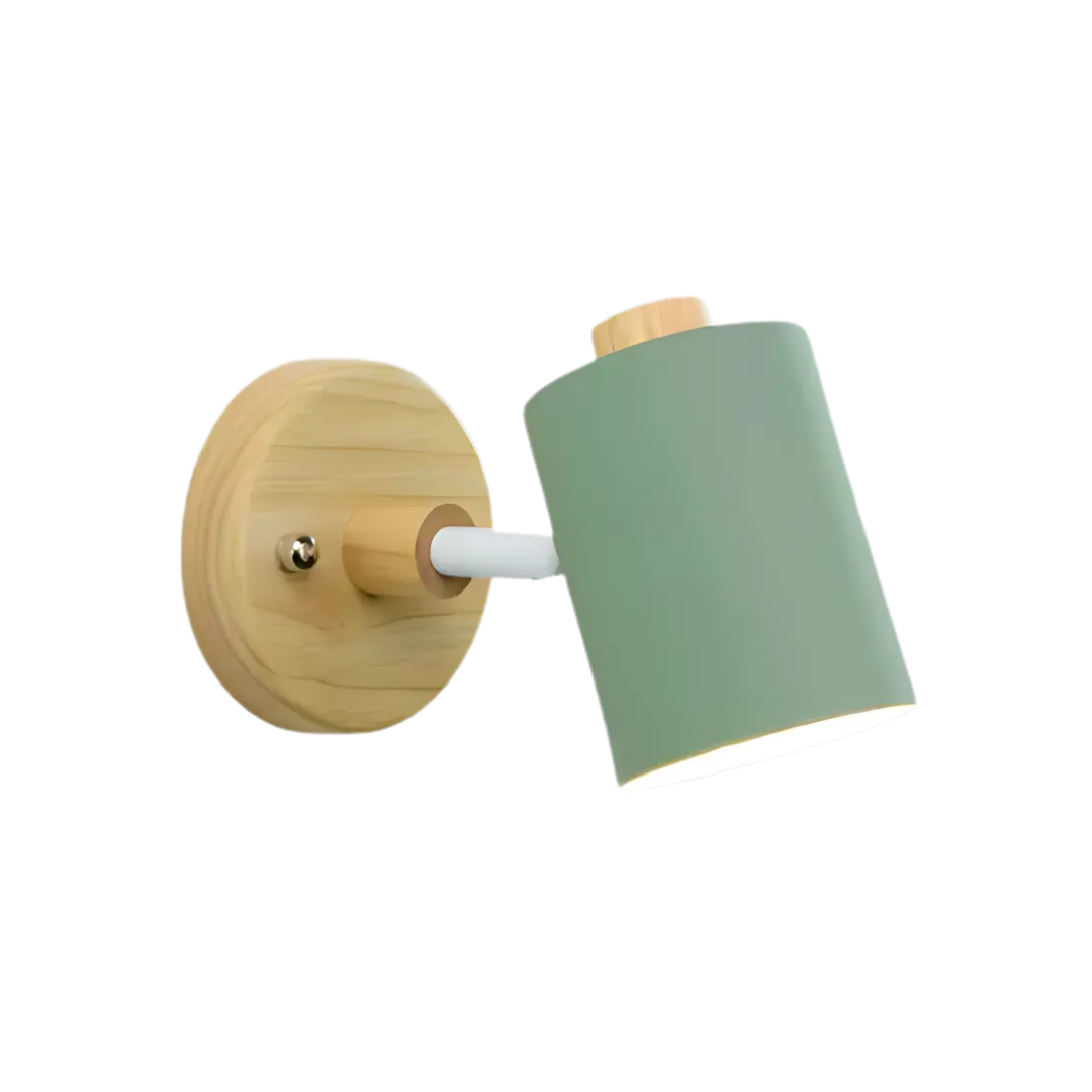 LED Wall Sconce - Wood and Iron - Modern Minimalist Cylinder Wall Light - Image 5