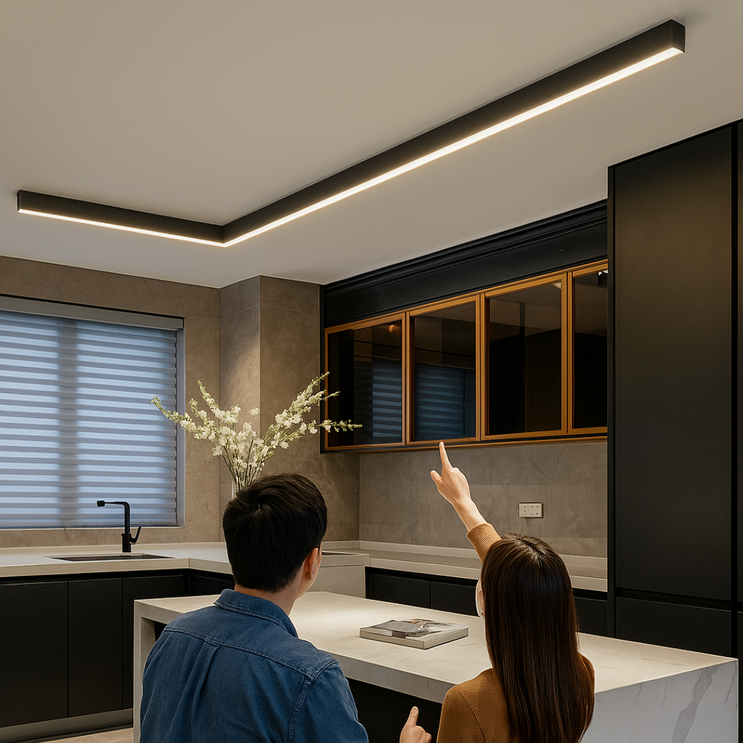Linear Ceiling Light - Aluminium Flush Mount - Modern Style - Image 4