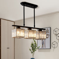 Linear Pendant Light - Multi-Light Fixture - Elegant Glass Shade - Contemporary Style