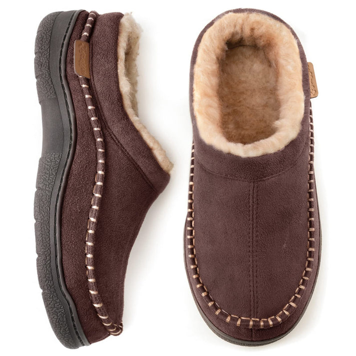 Lined Men's Slippers With a Sturdy Sole