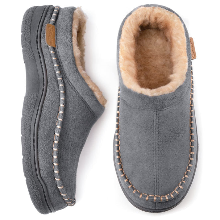 Lined Men's Slippers With a Sturdy Sole