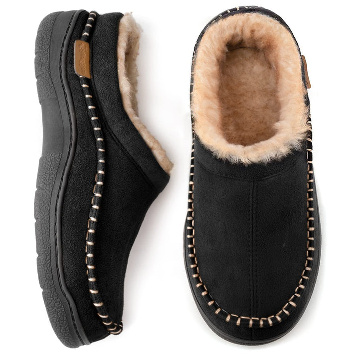 Lined Men's Slippers With a Sturdy Sole