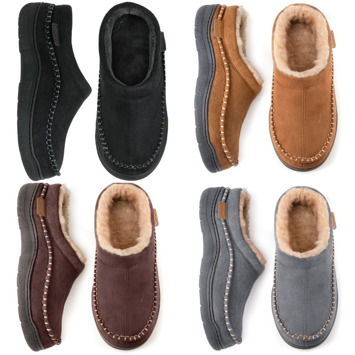Lined Men's Slippers With a Sturdy Sole
