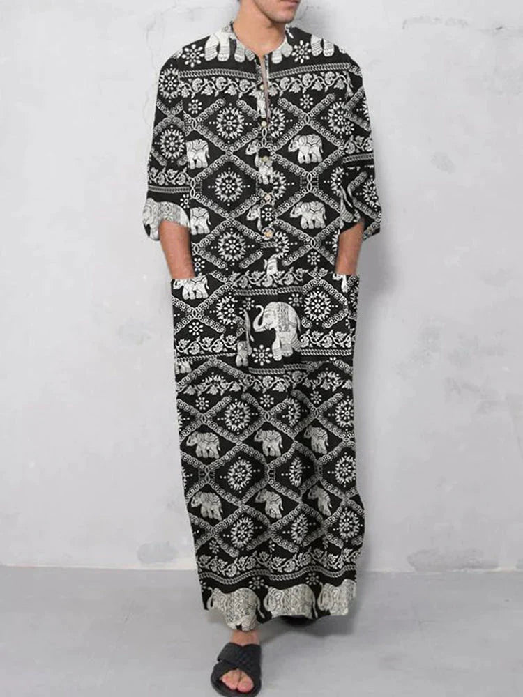 Long-Sleeve Kaftan Robe