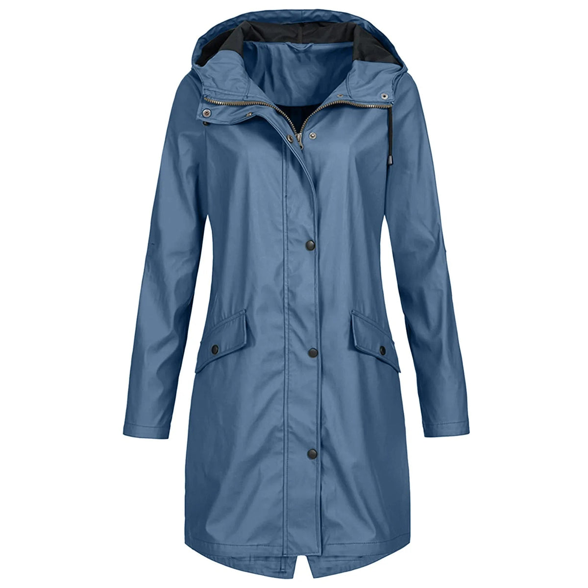 Long Waterproof Hooded Raincoat