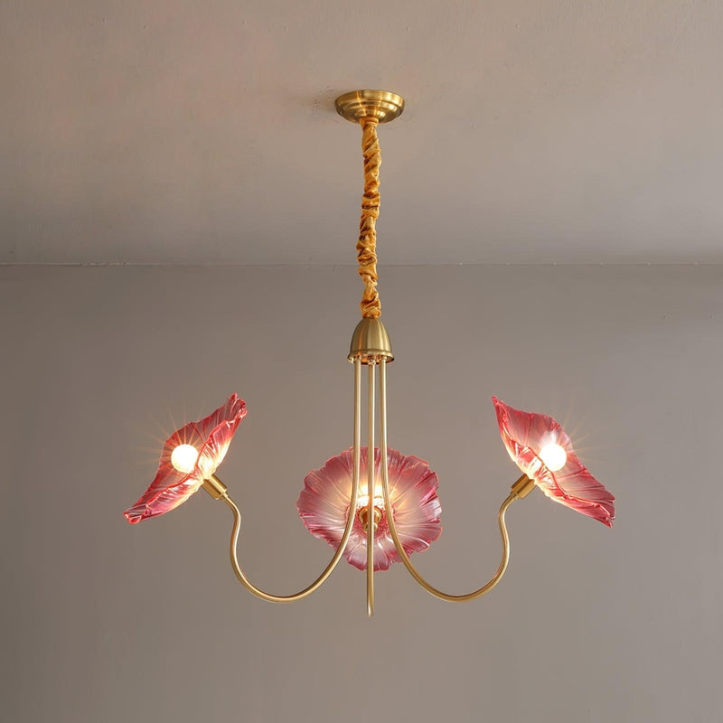 Lotus Flower Glass Pendant Light - Gold Finish - Modern Dining Room Lighting - Image 8