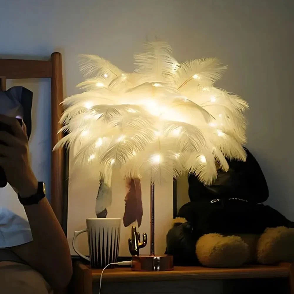LumaPalm Feather Palm Tree Lamp
