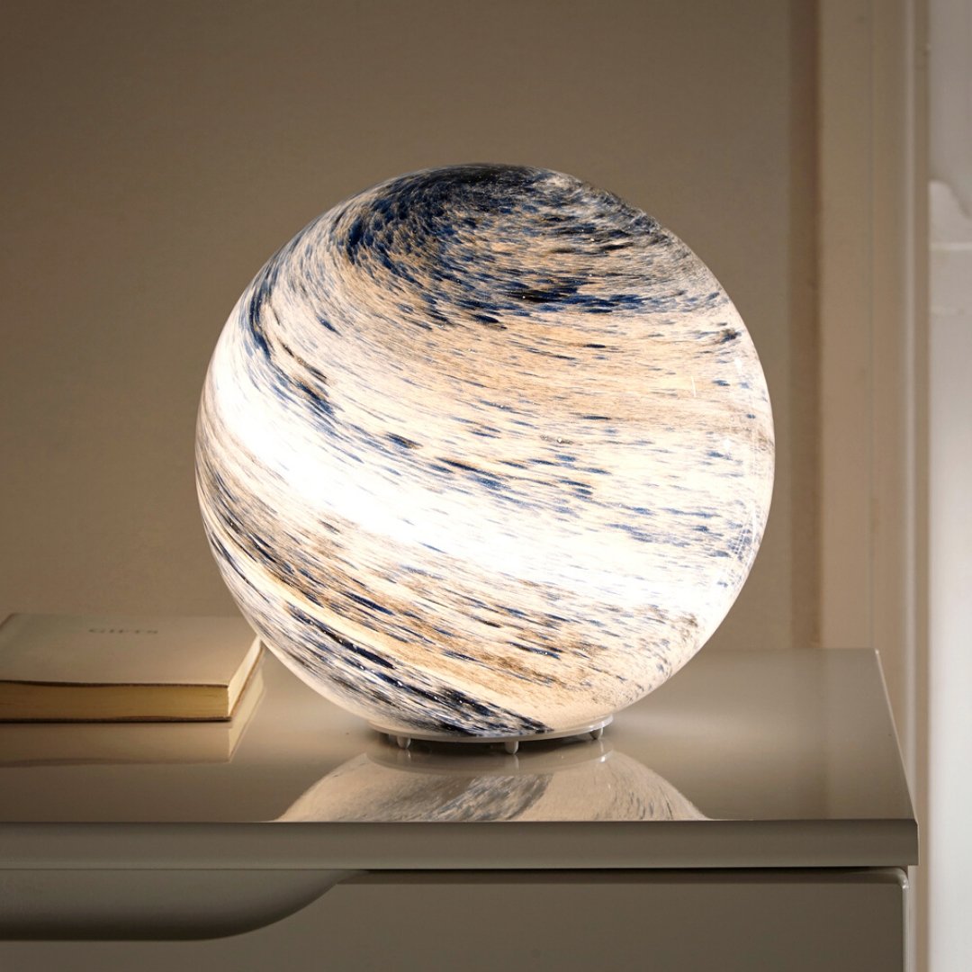 LunaSphere Glass Table Lamp - Celestial Design - Modern Decorative Accent Light - Image 1