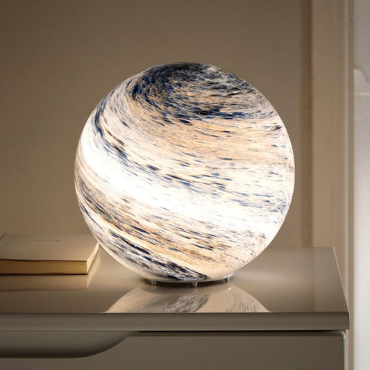 LunaSphere Glass Table Lamp - Celestial Design - Modern Decorative Accent Light - Image 1
