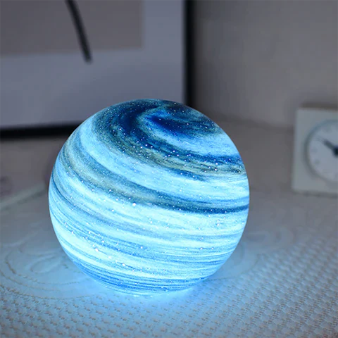 LunaSphere Glass Table Lamp - Celestial Design - Modern Decorative Accent Light - Image 2