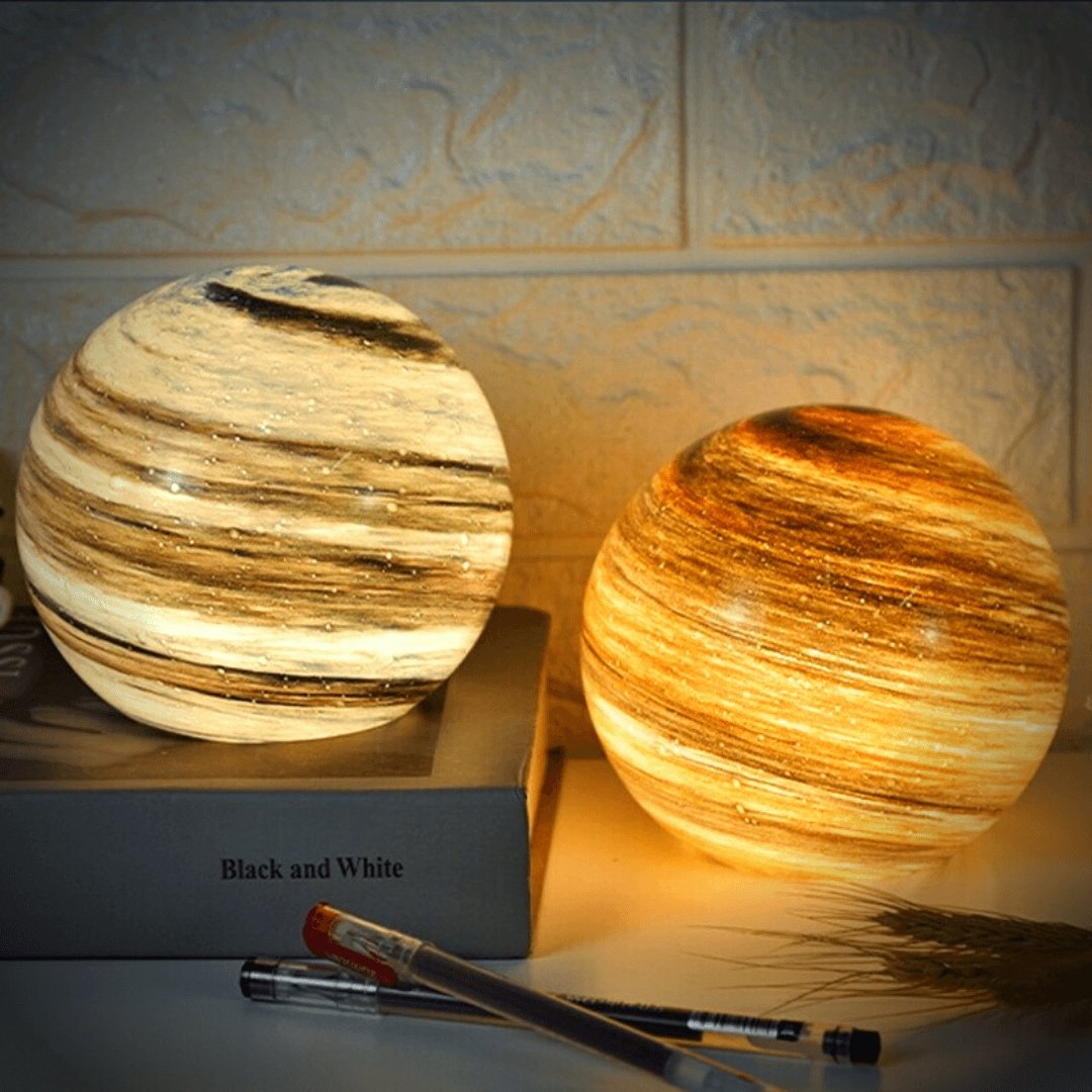 LunaSphere Glass Table Lamp - Celestial Design - Modern Decorative Accent Light - Image 3
