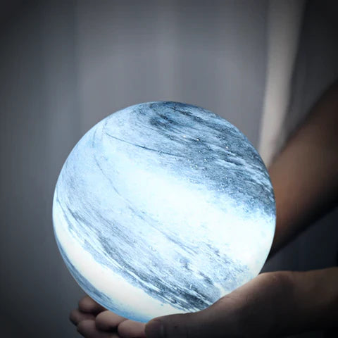 LunaSphere Glass Table Lamp - Celestial Design - Modern Decorative Accent Light - Image 4