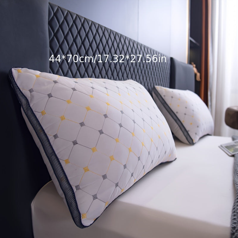 Luxe White Pillow - Geometric Design - Neck Support - Comfort Cushion - Image 4