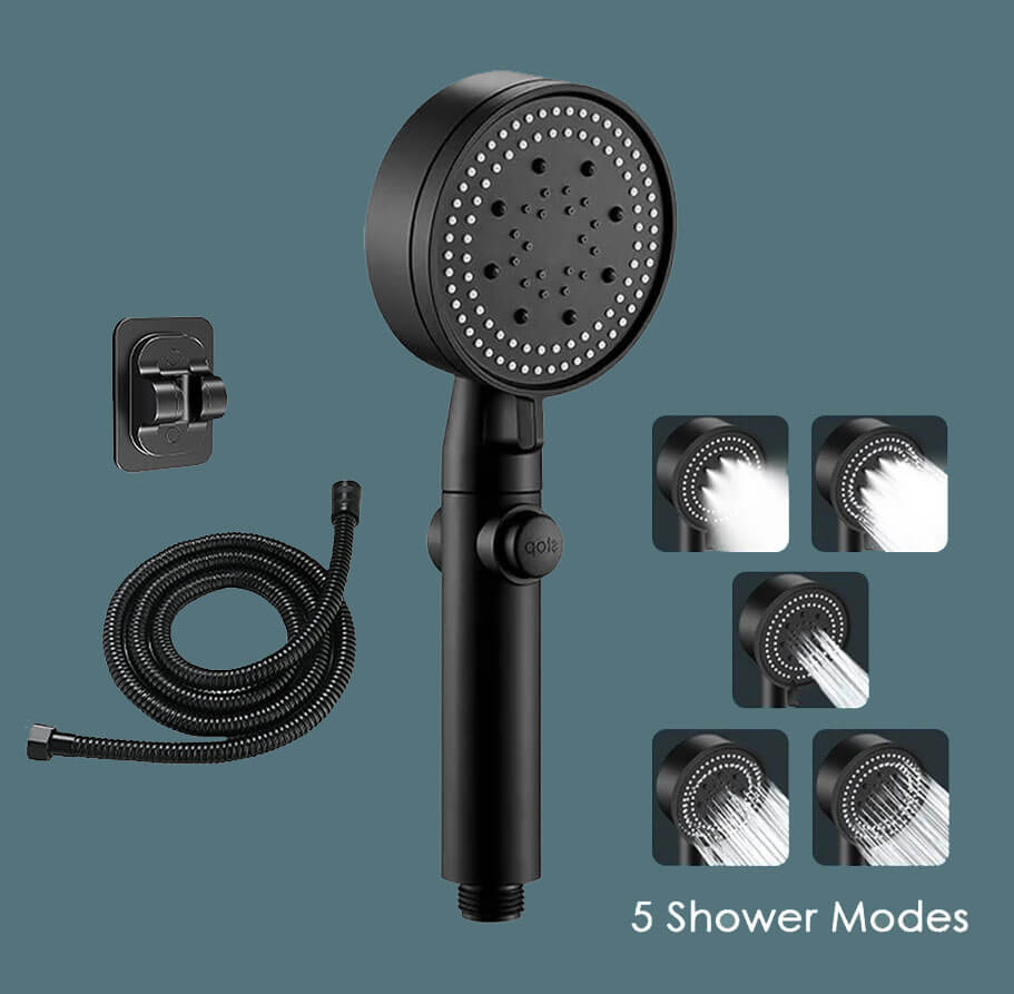 LuxShower 5-Mode High Pressure Shower Head with Smart LED Temperature Display