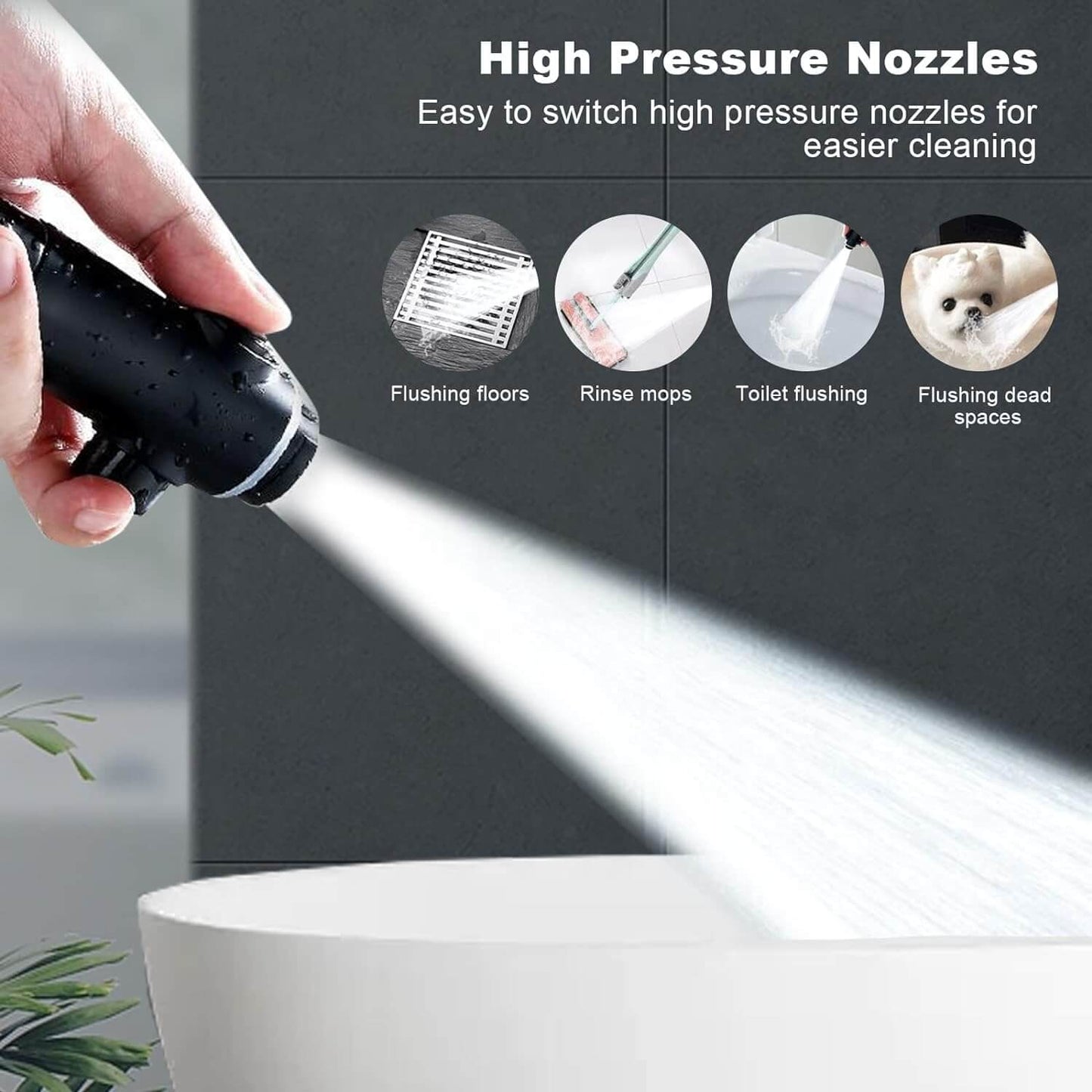 LuxShower 5-Mode High Pressure Shower Head with Smart LED Temperature Display