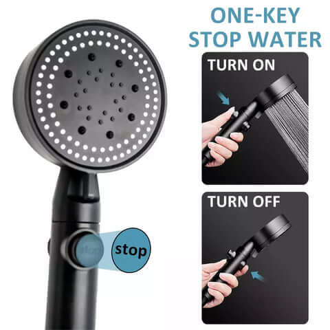 LuxShower 5-Mode High Pressure Shower Head with Smart LED Temperature Display