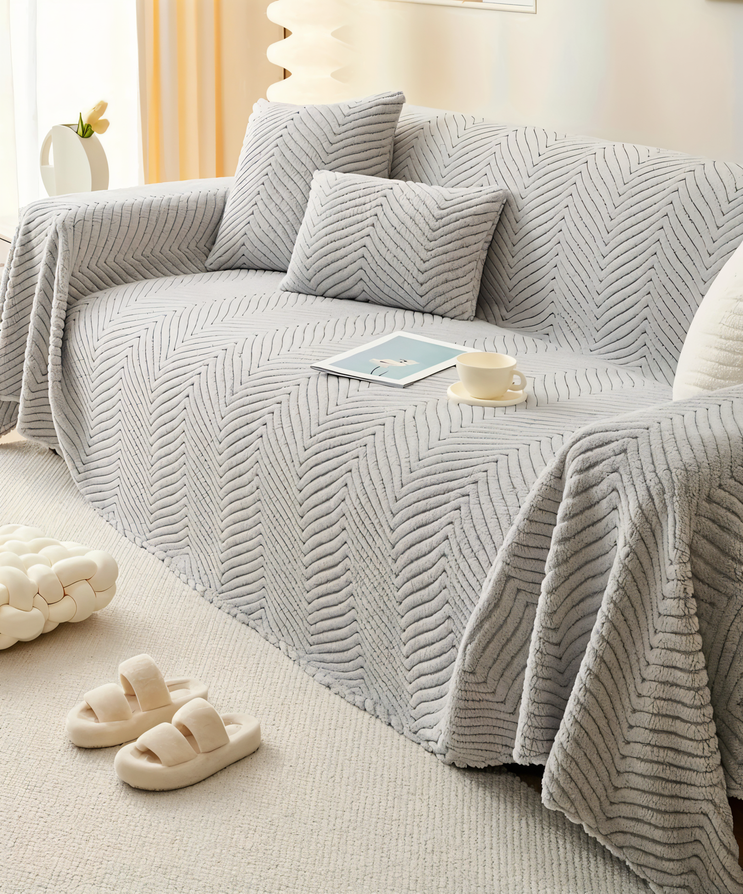 LuxuraWrap Sofa Cover – Non-Slip Pet-Friendly Couch Protector