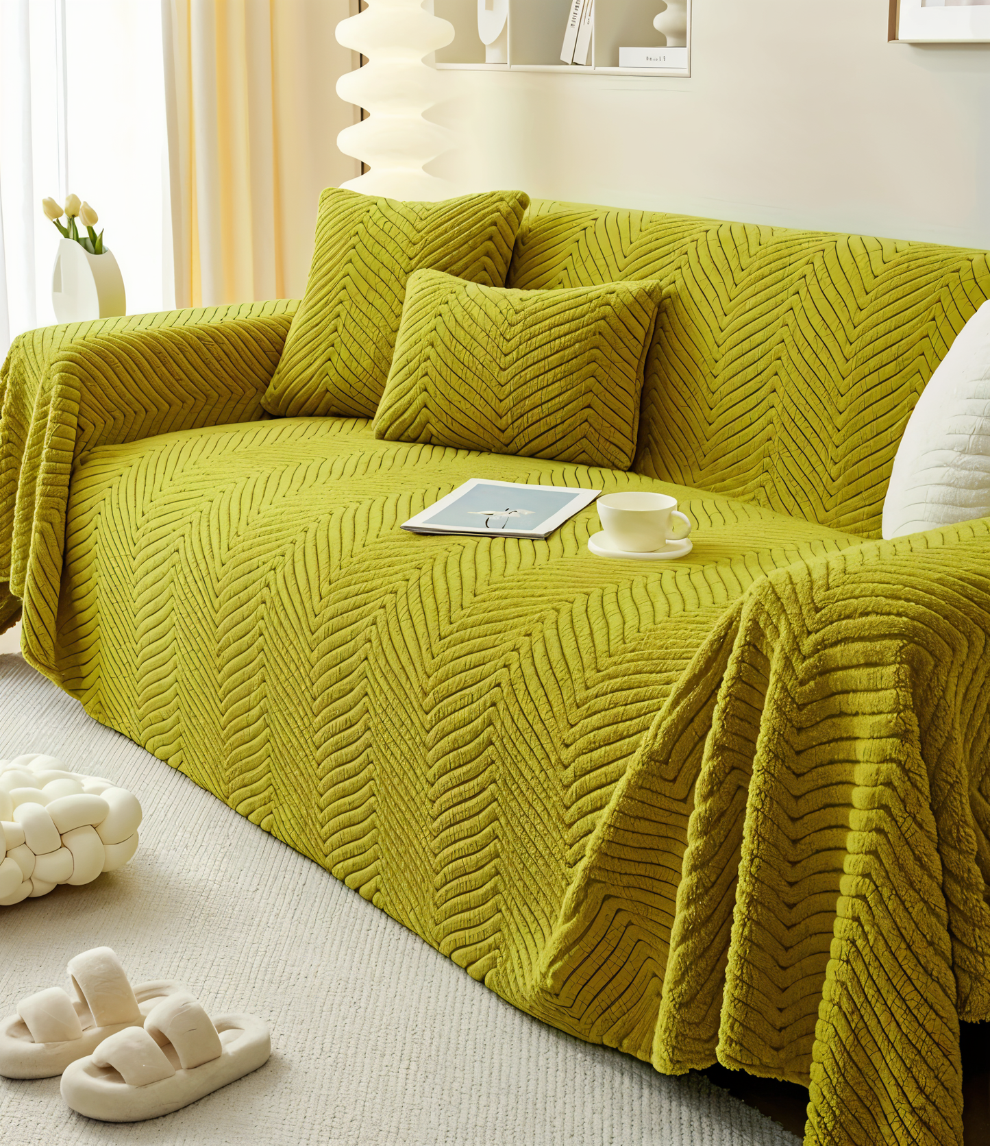 LuxuraWrap Sofa Cover – Non-Slip Pet-Friendly Couch Protector