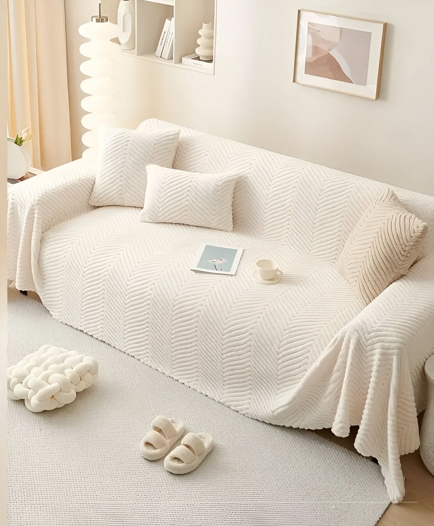 LuxuraWrap Sofa Cover – Non-Slip Pet-Friendly Couch Protector