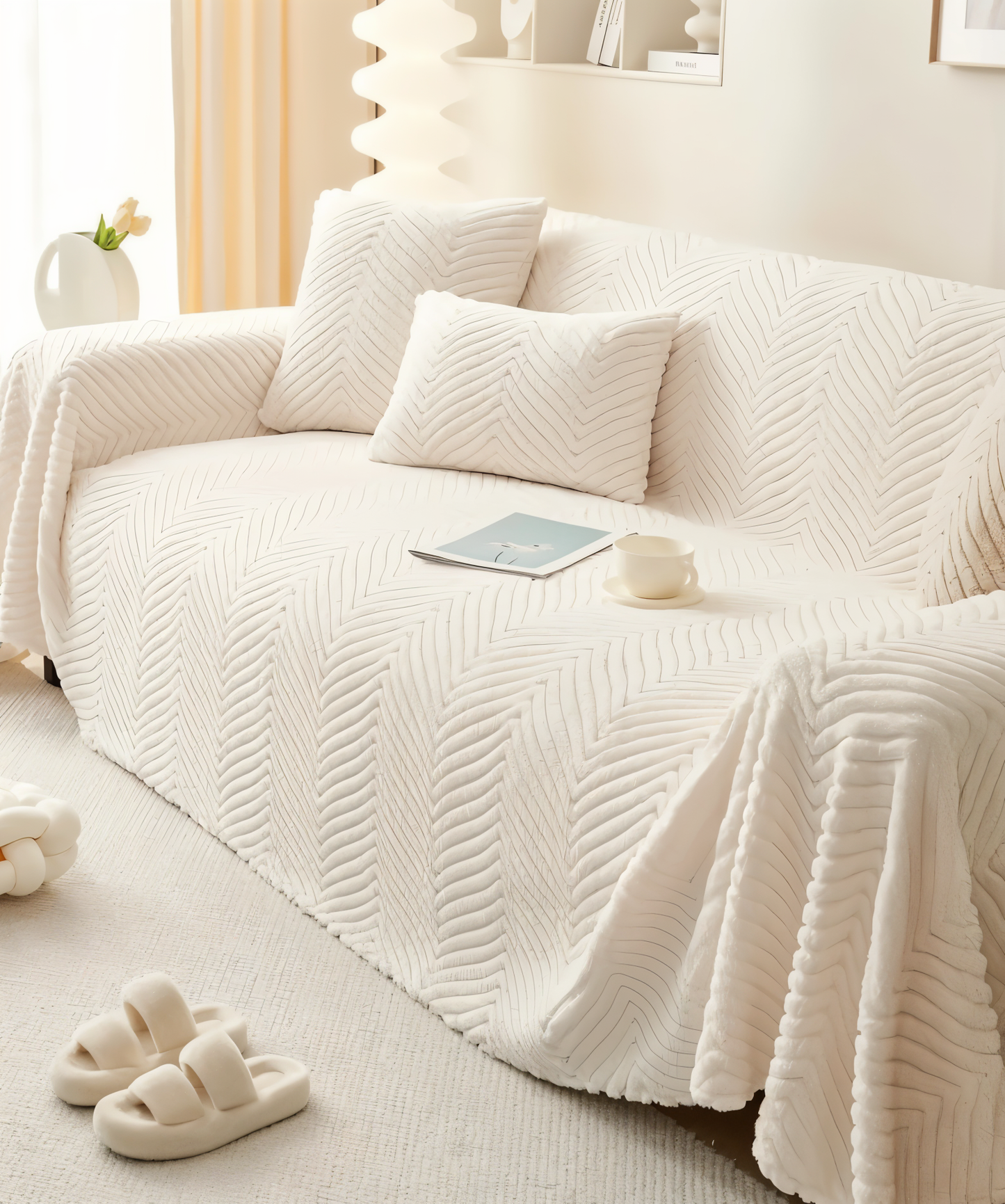 LuxuraWrap Sofa Cover – Non-Slip Pet-Friendly Couch Protector