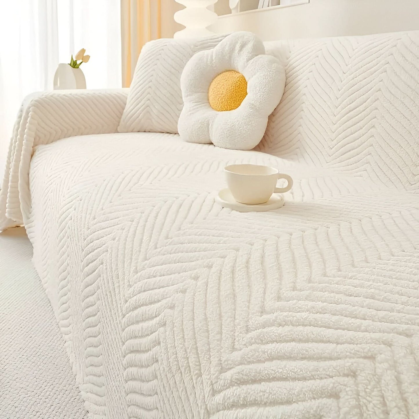 LuxuraWrap Sofa Cover – Non-Slip Pet-Friendly Couch Protector