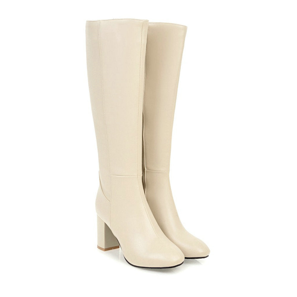 Luxurious Vegan Leather Zip Boots