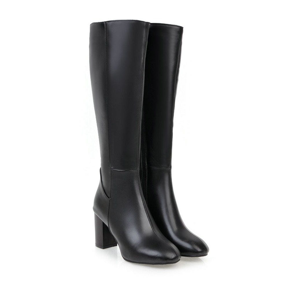 Luxurious Vegan Leather Zip Boots