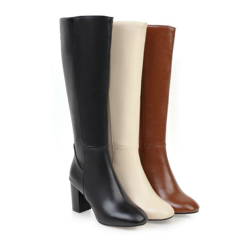 Luxurious Vegan Leather Zip Boots