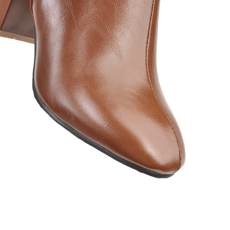 Luxurious Vegan Leather Zip Boots