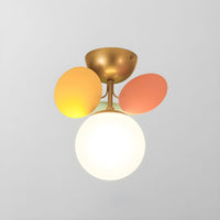 Macaron Style Glass Globe Ceiling Light - Modern Flush Mount Lamp - Stylish Lighting