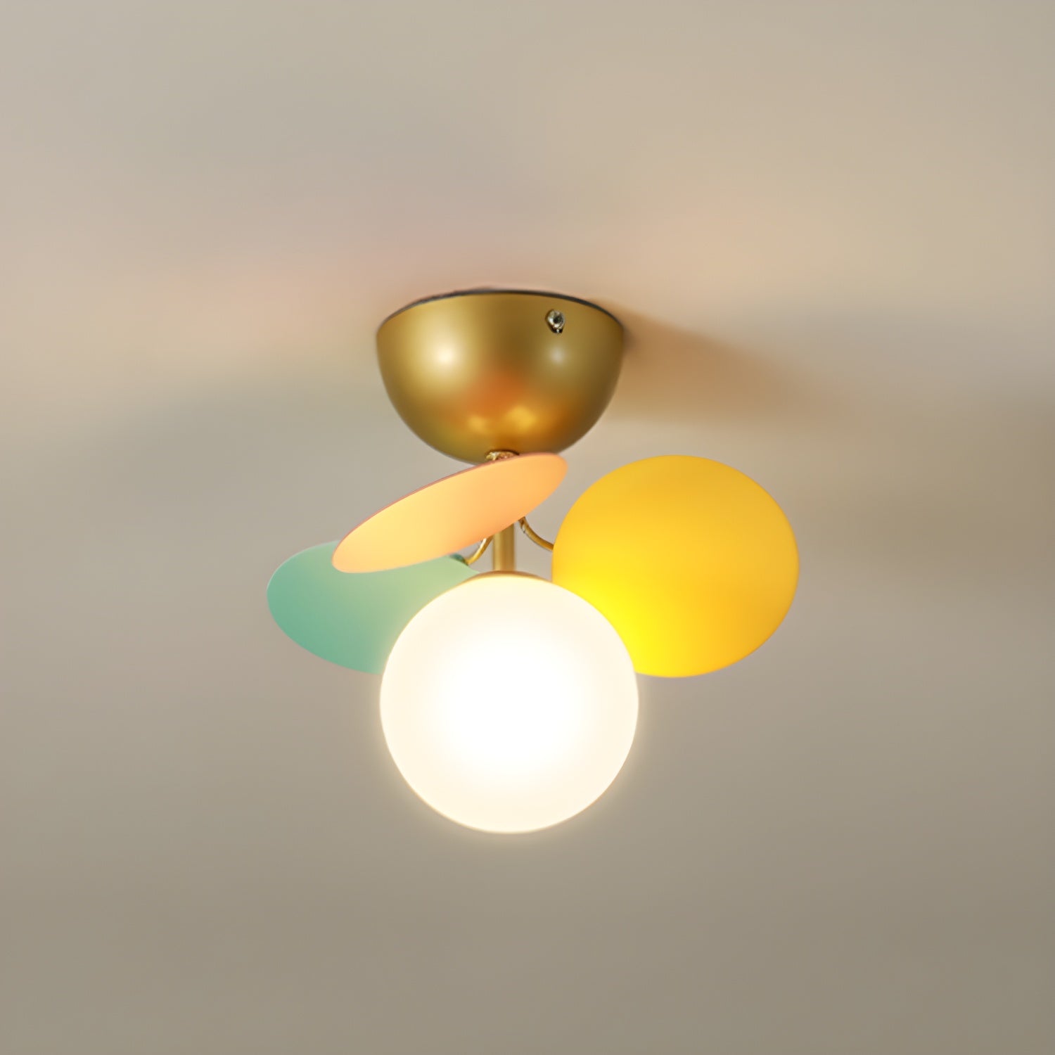Macaron Style Glass Globe Ceiling Light - Modern Flush Mount Lamp - Stylish Lighting - Image 4