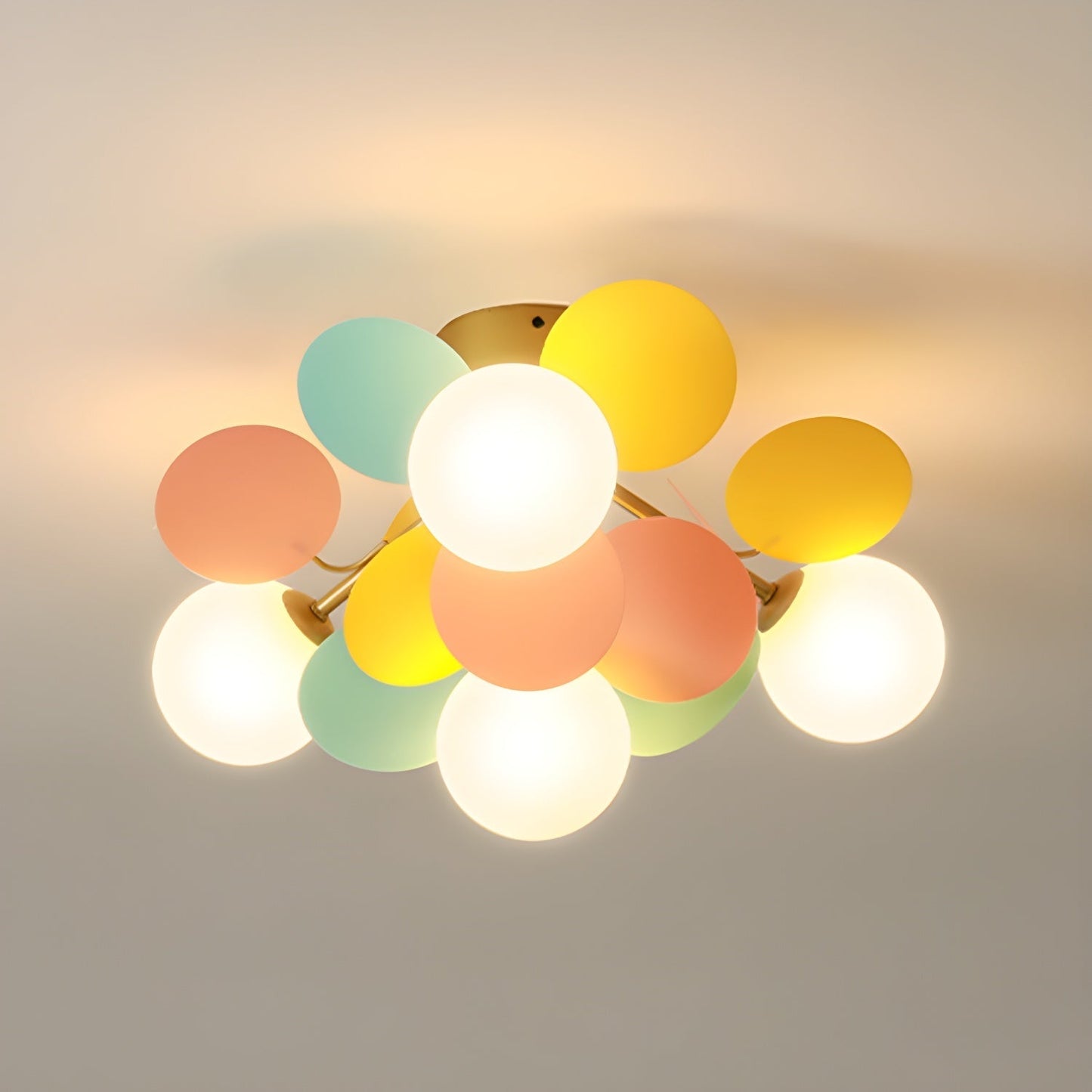 Macaron Style Glass Globe Ceiling Light - Modern Flush Mount Lamp - Stylish Lighting - Image 5