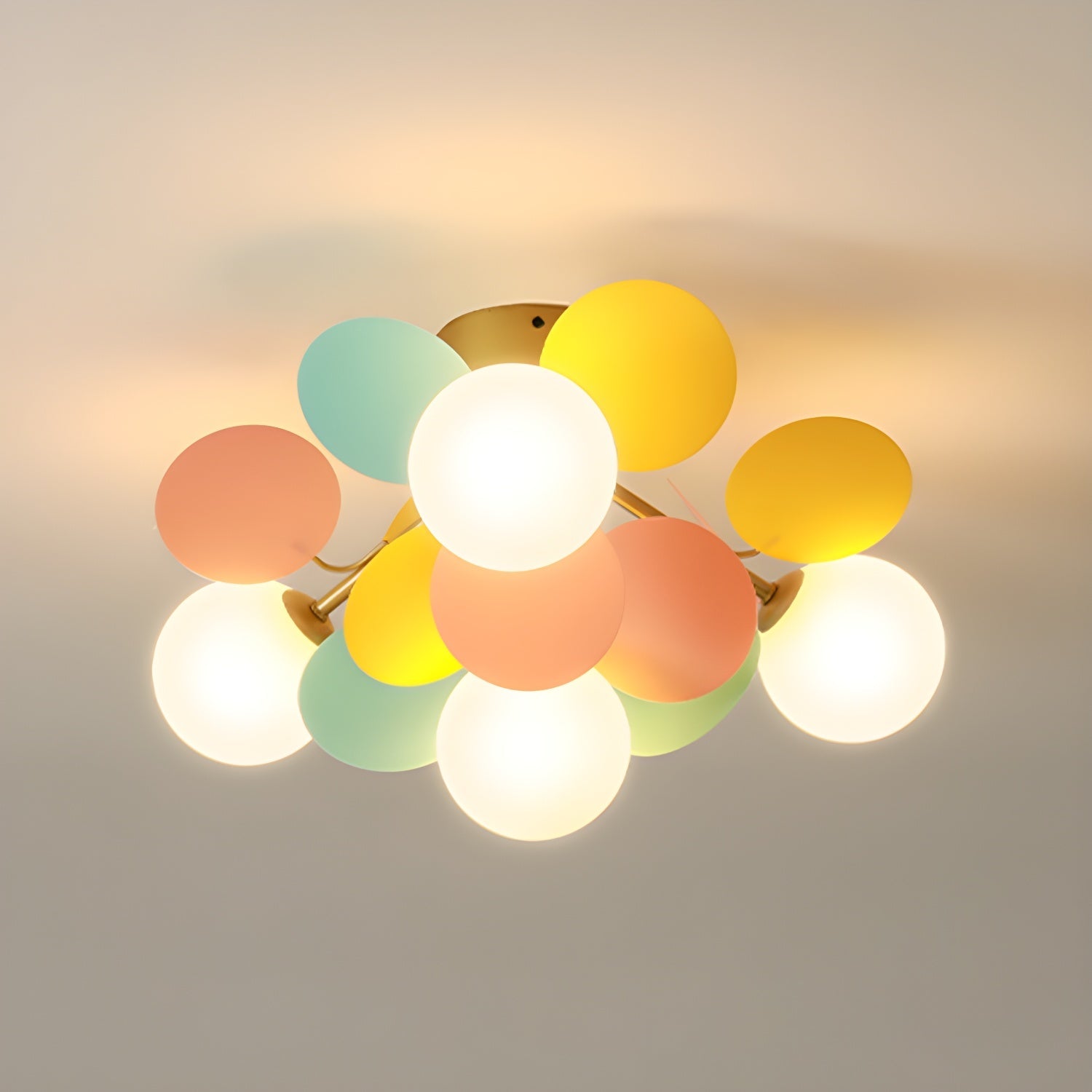 Macaron Style Glass Globe Ceiling Light - Modern Flush Mount Lamp - Stylish Lighting - Image 5
