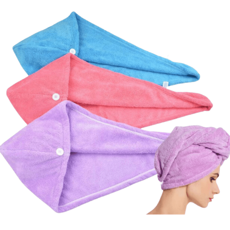 Magic Microfiber Hair Towel, Quick Drying, Convenient Closure, Soft and Lightweight – Ideal for Everyday Use