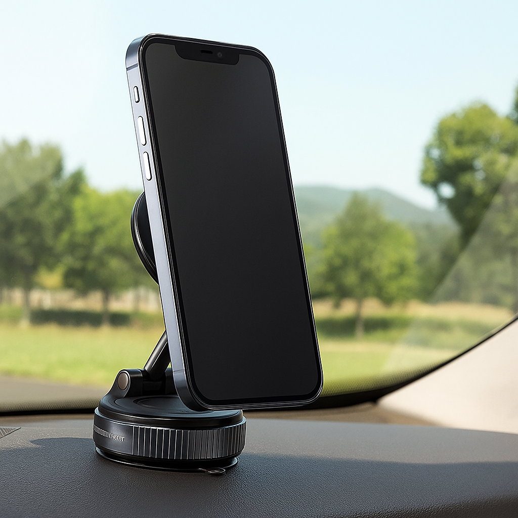 Magnetic Suction Cup - Extendable 360° Phone Holder with Vacuum Lock