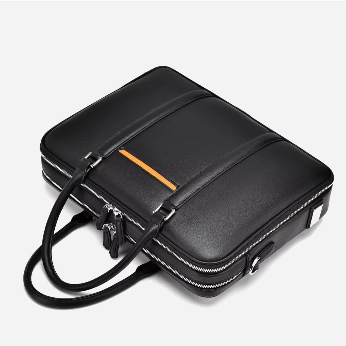 Manhattan Leather Business Laptop Briefcase Crossbody Handbag