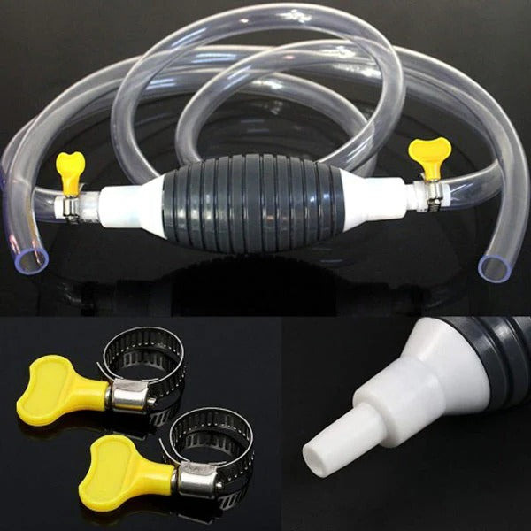 Manual Liquid Transfer Pump with Flexible Hose for Fuel, Oil, and Water